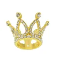 Golden crown cake topper with sparkling crystals for elegant party decoration and gifts - Gold