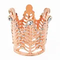 Corona per torta rotonda oro rosa con cristalli brillanti e design in filigrana - Oro rosa