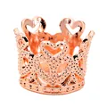 Elegant rose gold mini crown cake topper and hair accessory with heart hollow design - Rose Gold