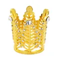 Topper per torta a corona dorata con cristalli scintillanti per feste e accessori capelli - Oro