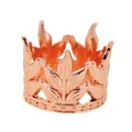 Macro detail of rose gold crown decoration featuring intricate leaf texture and beaded trim - Rose Gold