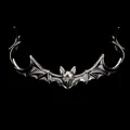 Cerchietto gotico con ali di pipistrello in argento antico per Halloween e cosplay - Argento Antico
