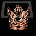 Rose gold crown with rhinestone leaf pattern for hair accessories or cake topper - Rose Gold Style (HG-024)