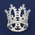Corona per torta in lega d'argento con design filigranato e strass scintillanti - Argento