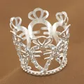 Zilveren mini legering kroon met wortelontwerp en strass steentjes voor taartdecoratie - Wortelframe Stijl (HG-025) / Zilver