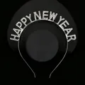 Cerchietto Happy New Year argento con strass scintillanti per l'atmosfera di Capodanno - Argento