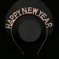 Cerchietto Happy New Year oro rosa con strass scintillanti per feste di Capodanno - Oro rosa
