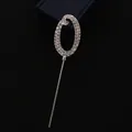 Decorazione torta lettera Q argento con strass bianchi e confezione regalo blu - Numero 0 / Argento