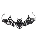Gothic black bat crown headband with rhinestones for Halloween costume and party hair accessory - Black