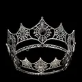 Gothic silver spider web crown with black rhinestones and crystals on a black background - Antique Silver With Black Rhinestone