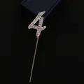 Topper per torta numero 4 in argento con strass per decorazioni feste - Numero 4 / Argento