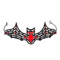 Gothic bat wing crown headband with red crystals and black metal for Halloween - Red