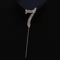 Decorazione per torta numero 7 in strass argentati con supporto in metallo - Numero 7 / Argento