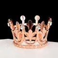 Mini rose gold alloy crown with sparkling rhinestones for cake decoration and dolls - Rose Gold (HG-250)