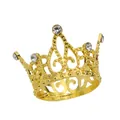 Mini gouden legering kroon voor taartdecoratie met sprankelende kristallen voor de auto - Goud (HG-249)
