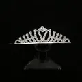 Silver crystal bridal tiara hair comb with sparkling rhinestones for wedding occasions - Silver (HG-149)