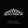 Elegant silver alloy tiara with heart pattern and clear rhinestones for bridal hairstyle - Silver (HG-150)