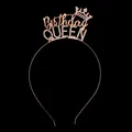 Roségoldener Birthday Queen Haarreif mit Strass und Krone für Geburtstagsfeiern - Roségold (HG-269)