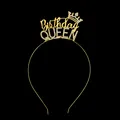 Funkelnder goldener Birthday Queen Haarreif mit Strass für die Geburtstagsfeier - Gold (HG-269)