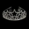 Silver Birthday Girl tiara with sparkling rhinestones for birthday party celebrations - Silver With White Rhinestones (HG-262)