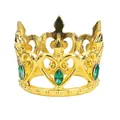 Mini Gold Krone mit Herzform und grünen Strasssteinen für Torten und Geburtstage - Gold + Grüner Zirkonia