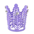 Decorazione per torta a corona rotonda viola con cristalli e dettagli traforati - Viola