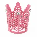 Corona rosa in lega con strass per decorazione di compleanno per bambini - Rosa