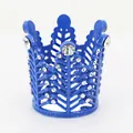 Corona blu brillante decorativa con strass scintillanti per torte e capelli - Blu Zaffiro