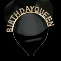 Goldenes Birthday Queen Haarband mit Strasssteinen, ideal für Geburtstagsfeiern von Frauen - Gold