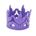Miniature purple leaf-shaped alloy crown topper with hollow design and beaded base rim - Purple