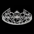 Corona a stella in lega d'argento con strass e design celeste per sfilate di eleganza - Argento