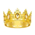 Corona barocca dorata con gemme ambrate e strass per spose e feste di compleanno - Oro + Strass Champagne