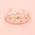 Elegante corona a stella in oro rosa con strass scintillanti e pettini per capelli - Oro rosa