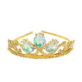Dettagli del diadema in strass dorati con pietre preziose colorate a goccia - Oro + Colori Boreali