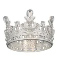 Couronne élégante en alliage argenté avec cristaux gouttes d'eau pour mariages et fêtes - Argent & Blanc