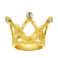 Exquisite gold alloy mini crown with heart design and sparkling rhinestones for parties - Gold