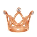 Exquisite rose gold mini heart crown with crystal rhinestones for cakes and parties - Rose Gold
