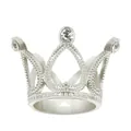 Silver alloy mini heart crown with sparkling rhinestones for cake decoration or hair accessory - Silver