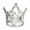 Mini silver rhinestone crown tiara for cake decoration and girls' hair accessories - Silver
