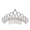 Elegante pettine a corona da principessa in cristallo con lega d'argento e strass - Pettine a Corona