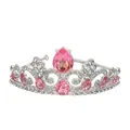 Sparkling silver crown for girls with pink teardrop gems and white rhinestones - Silver + Pink