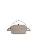 Petit sac carré pailleté doré champagne avec poignée et bandoulière réglable - Or clair