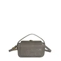 Petit sac à main argenté scintillant pour femme avec bandoulière réglable et poignée - Marron