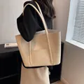 Chic beige large capacity tote bag with crocodile embossed pattern for women - Off White
