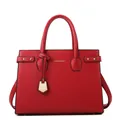Borsa tote rossa in pelle martellata con finiture dorate e ciondolo a stella - Rosso Borsa Singola (6228#)