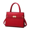 Sac à main rouge élégant en similicuir avec boucle dorée et bandoulière réglable pour femme - Rouge (Sac Seul)