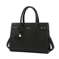 Sac fourre-tout noir avec texture litchi et crocodile et inscription dorée de mode - Noir Sac simple