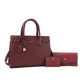 Ensemble de sacs à main 3 pièces bordeaux avec cabas, portefeuille et porte-cartes chic - Rouge Vin Ensemble de Sacs