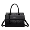Sac à main noir en cuir litchi avec motifs géométriques et bandoulière réglable - Noir (Sac à Main Seul)