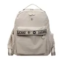 Beige minimalist nylon backpack for women with SJCHAO fashion letter webbing - Off White
